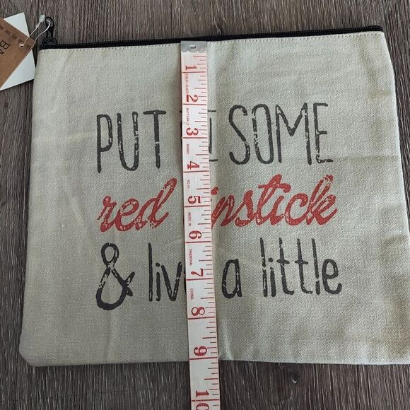 Cosmetic Makeup Travel Bag - Put on Some red Lipstick & live a little - Canvas - Picture 5 of 5